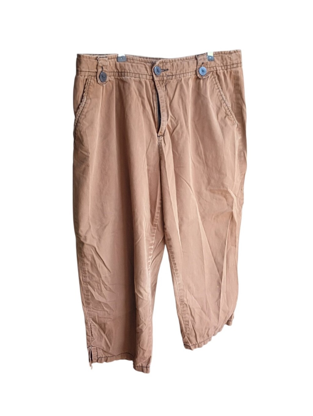 White Stag Brown Cotton Cropped Capri Pants Size 10 EUC